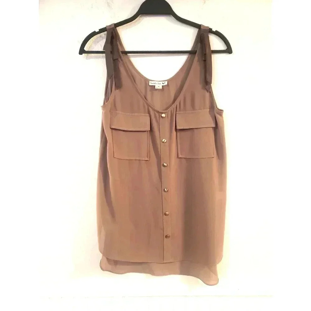 Double Zero Brown Hi low Tank Top‎